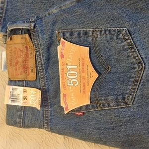 Levi 501 Jeans, NWT, Straight Leg, Button Fly, Mens, 34x32, blue